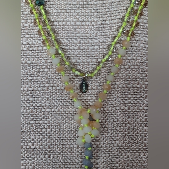Express Long Strand Multi Color Beaded Neon Green Tassel Necklace 💚💫 - Picture 5 of 8